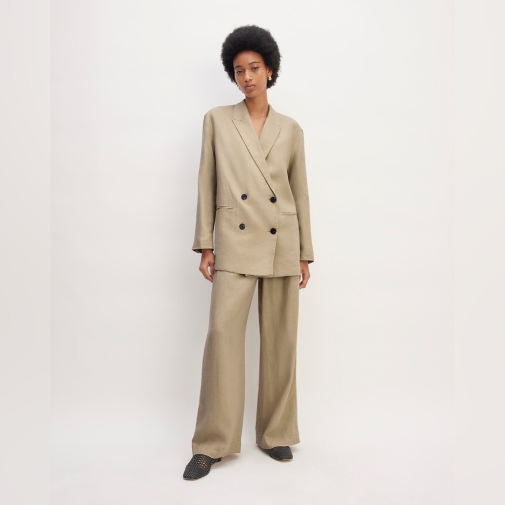 Everlane Linen Double Breasted Blazer | Khaki Brown